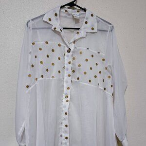 Palm Point sheer blouse, coverup, NWT size: S